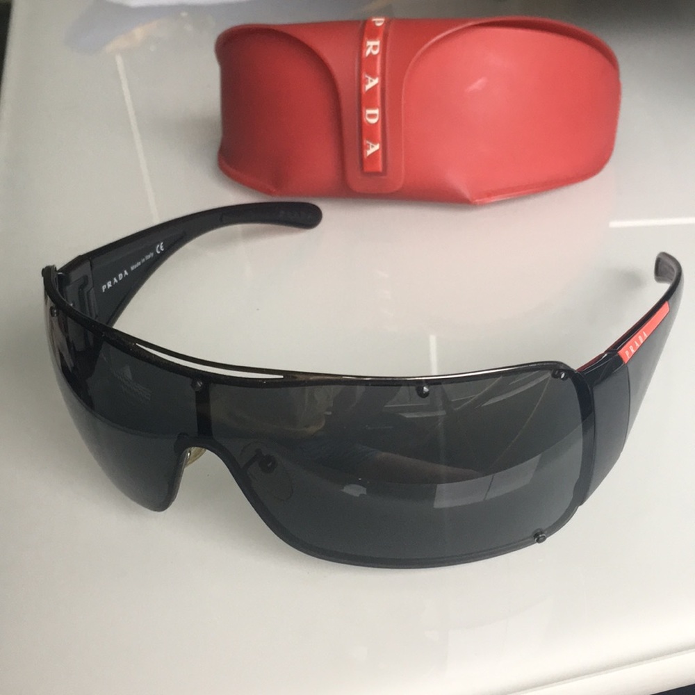 Prada Men’s shield style sunglasses